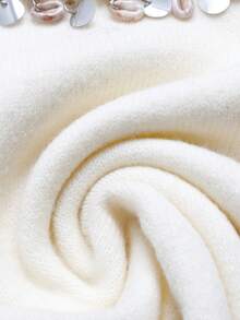 Franclia French Bohemian Style Women Short Sleeve Knit Top - White - View 3