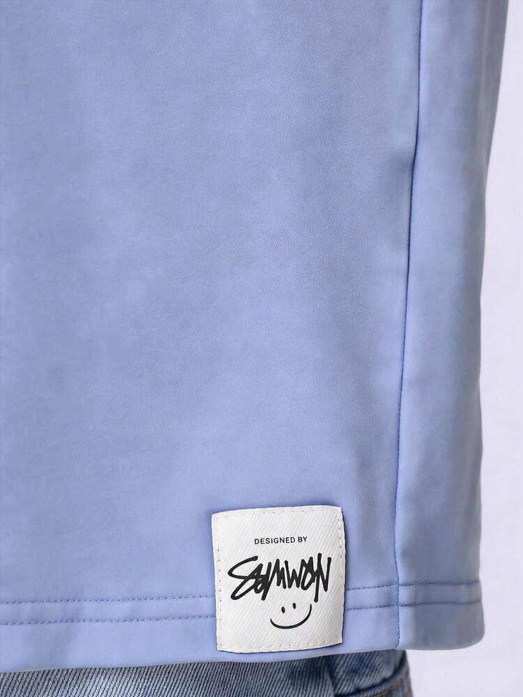 Duża koszulka z efektem sprania i grafiką na plecach