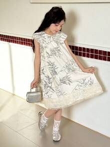 Dazy Kids Tween Girls' Doll Face Sleeveless Dress - Apricot - View 2