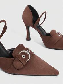 CUCCOO SZL Women's Fashionable, Versatile, Elegant, Minimalist Pumps For Commuting - Coffee Brown - View 7