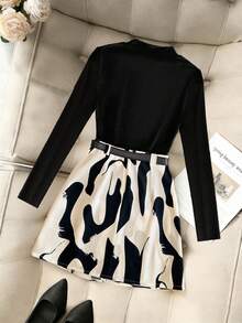 GlowEve Women's Casual Daily Printed Mini Skirt