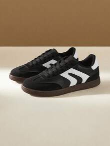 CUCCOO EASI 2026 New Spring Women's Retro Versatile Casual Sneakers, Flat White Shoes - Black - View 5