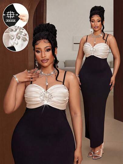 Maweii Plus Size Women's Sexy Strapless Bodycon Party Dress, Spring/Summer