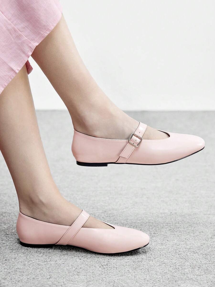 CUCCOO BIZCHIC Giày bệt Mary Jane thời trang nữ, đa năng, thoải mái, thích hợp cho dịp Giáng sinh - Màu Hồng baby - Xem 1