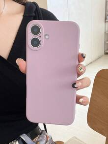 1pc Anti-Fingerprint Shockproof Silicone Phone Case, Compatible With IPhone 17/16/15/14/13/12 Pro Max/Pro Series - Purple - View 5
