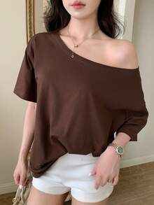 DAZY 女士宽松休闲露肩T恤，夏季新品