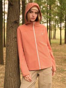 In My Nature 女士休闲拉链连帽户外夹克 - 橘色 - 查看 5