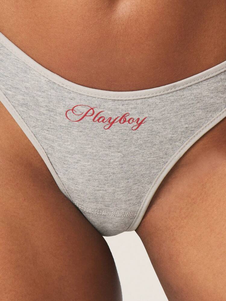 Missguided x Playboy ソフトストレッチジャージーのハイレッグブリーフ
