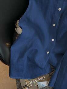 GlowEve 2件套 女士休闲度假刺绣无袖上衣+短裤 - 藏蓝色 - 查看 5