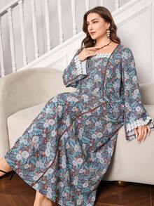 Al Najma 女士新款印花休闲宽松派对阿拉伯风长裙 - 彩色 - 查看 5