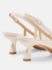 CUCCOO HITCHD Giày cao gót mũi nhọn có khóa cài dành cho nữ, kiểu dáng thời trang, đa năng cho mang hàng ngày. - Màu be - Xem 12