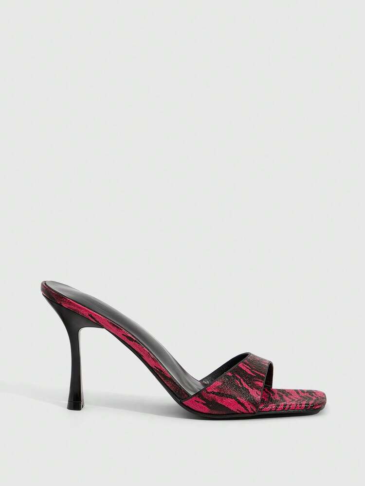 CUCCOO SZL Snake Skin Pattern Square Toe High Heel Sandals, Retro Sexy Style, Suitable For Dates, Parties, Urban Commute And Other Occasions Requiring Elevated Presence Spring Shoes