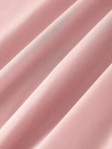 SHEIN MOD 梦幻浪漫粉色缎面修身喇叭连衣裙，前后V领设计，弹力面料，露背蕾丝边饰——适合花园茶会、约会、派对、女士春夏装、春假、度假、野餐、节日、生日等场合。 - 粉色 - 查看 4