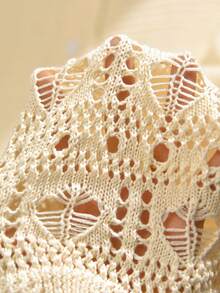 CosyJoli 大码女式休闲纯色无袖开衫 春季休闲度假女式开衫 - 杏色 - 查看 6