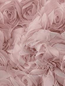 Franclia Women's Elegant Rose Flower Embroidered Romantic Date Black Skirt, High-Quality Slim Fit - Dusty Pink - View 3