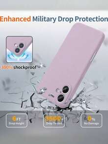 1pc Anti-Fingerprint Shockproof Silicone Phone Case, Compatible With IPhone 17/16/15/14/13/12 Pro Max/Pro Series - Purple - View 9