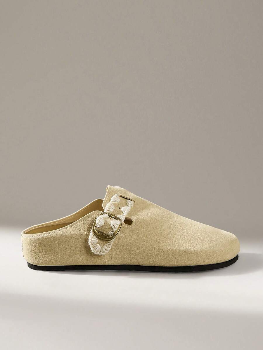 Solecia صنادل نسائية ذات شريطين وإبزيم مع قاعدة من الفلين، أحذية صيفية مريحة - كاكي - مشاهدة 1