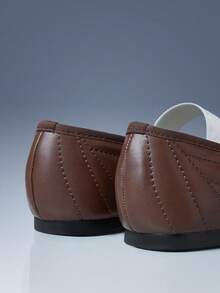 CUCCOO GRLICON 女士方头休闲时尚平底鞋 - 深棕色 - 查看 4