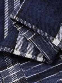 DAZY Tween Girl Plaid Print Casual Versatile Jumpsuit - Navy Blue - View 3