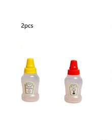 2/ 4/8Pcs Mini Portable Sauce Bottles, Salad Dressing And Ketchup Dispenser Plastic Squeeze Bottle Seasoning Container Random Pattern Color - Multicolor - View 13