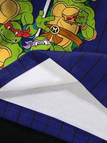 TEENAGE MUTANT NINJA TURTLES | SHEIN Tween Boy Casual Turtle Print Round Neck Short Sleeve T-Shirt, Summer - White - View 6