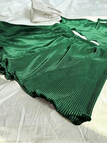 Elamini 2pcs Women Solid Color Textured Sleeveless Top And Shorts Set 2 Piece Short Sets Woman Two Piece Summer Set Women - Dark Green - View 6