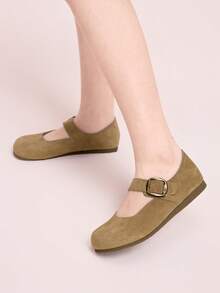 CUCCOO DOLLMOD 女士休闲百搭通勤简约平底鞋 - 卡其色 - 查看 5