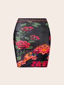 Swim Oasis 1 pezzo Costume da bagno donna con gonna avvolgente corta e allacciatura, stile vacanza - nero - Visualizzare 5