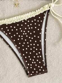 Swim Mod 2pcs/Set Women's Elegant Triangle Bikini Swimsuit, Random Fabric - Multicolor - View 5
