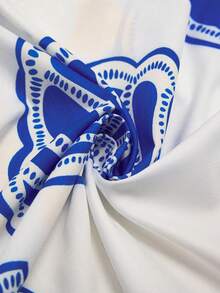 Travachic Bộ đồ đôi cỡ lớn dành cho nữ, phong cách nghỉ dưỡng nhiệt đới, boho, họa tiết vỏ sò, tay ngắn bất đối xứng và quần short đi biển, kiểu dáng boho. - Nhiều màu - Xem 7