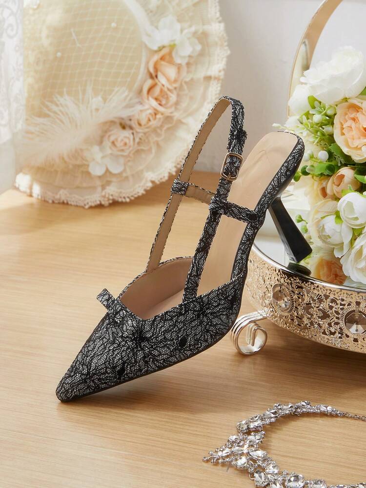 CUCCOO HITCHD Women's Pointed Toe Bow Decor Buckle Design Everyday Versatile Fashion High Heels Valentine's Day Elegant Shoes