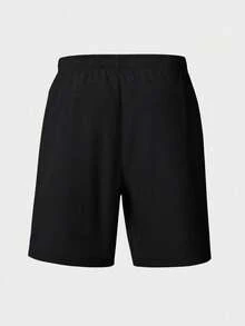 Manfinity Sport Corelite Bộ đồ thể thao 3 món dành cho nam: Áo dài tay cổ tròn in họa tiết + Quần dài + Quần đùi túi chéo. - màu đen - Xem 2