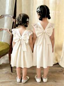 Young Girl's Elegant & Cute Sleeveless Dress, Fashionable & Stylish, Summer - Apricot - View 5