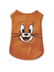 TOM & JERRY X SHEIN Chaleco con estampado de dibujos animados adorables para mascotas, disponible para gatos y perros, en tallas que van desde XXS a XXXXXL, desde extra pequeño hasta extra grande - Amarillo - Ver 6