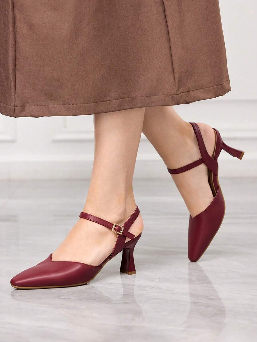 Sleekvia Women Pumps Valentine's Day - Burgundy - View 1
