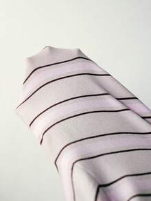 Maija Crew Neck Raglan Short Sleeve Striped Casual Loose Knit Sweater, Summer - Multicolor - View 8