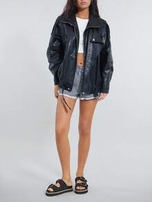 SHUZIA Women's Comfort Minimalist Buckled Double Band Flat Slip-On Sandals - Black - View 3