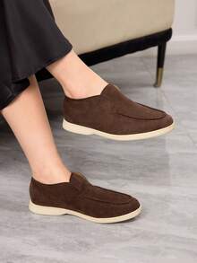 Sleekvia 女士休闲日常百搭时尚平底鞋 - 棕色 - 查看 1