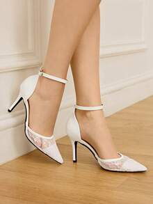 CUCCOO HITCHD Women Heeled Sandals Valentine's Day Elegant Shoes - White - View 12
