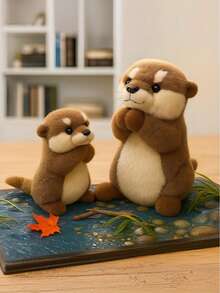 POKOJA LAND 可爱水獭造型毛绒玩具，填充水獭，触感柔软，非常适合作为送给女朋友的礼物，是女孩的理想之选，生日、节日、派对礼物，毛绒玩具收藏装饰品 - 彩色 - 查看 8