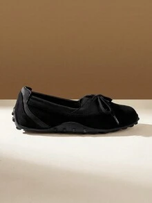 CUCCOO EASI Women's Lace-Up Design Casual Flat Shoes For Daily Wear - Black - View 1