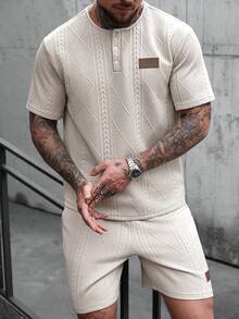 Manfinity CasualCool 男士T恤套装 - 卡其色 - 查看 4