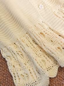 CosyJoli 大码女式休闲纯色无袖开衫 春季休闲度假女式开衫 - 杏色 - 查看 3