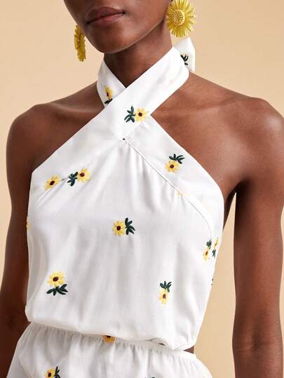 Travachic Women's Vacation Embroider, Stitch Cut-Out Waist Strap Mini Dress, Vacation Style, Woven Graphic Printed, Casual Summer Vacation Outfits Woman, Bohemia Beach Vacation Outfits, Boho Chic, Country Concert Outfit, Holiday Festival Outfits, Beach Outfits For Woman, Summer Outfits For Women, Old Money Style Women, Graduation Outfit, Summer Sun Dress, Birthday Dresses For Women,Bohemian Clothes