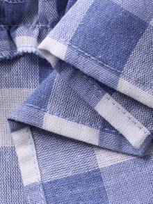 DAZY Young Girl Plaid Round Neck Layered Frill Trim Casual Sleeveless Dress - Blue - View 9