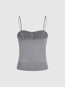 ROMWE 2pcs Y2K Casual Retro Coin Style Lightning Plaid Cardigan And Camisole Set - Grey - View 6