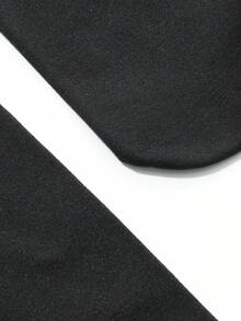 Dazy Plus 大码纯色保暖内衬修身无脚打底裤，秋冬季节适用 - 黑色 - 查看 3