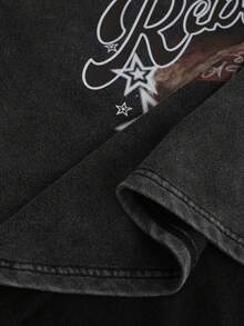 Manfinity Roughcore 1 Stück Herren Sweatshirt, Augen Muster, 2 in 1 Rundhalsausschnitt Pullover, kurzer Stil, Schwarz & Weiß Kontrast, sportlich-lässiger Alltags-Look, Pendeln, Urlaub, Rückkehr zur Schule, Geschenk für Freund/Ehemann, Unisex - Schwarz - Übersicht 9