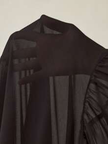 MOTF PREMIUM ELEGANT MINIMALIST SHEER LONG FLOWY SKIRT, SUITABLE FOR COMMUTING, SPRING/SUMMER - Black - View 8