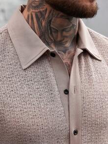 Manfinity CasualCool Men's Casual Refined Commute & Home Short Sleeve Shirt - Khaki - View 6